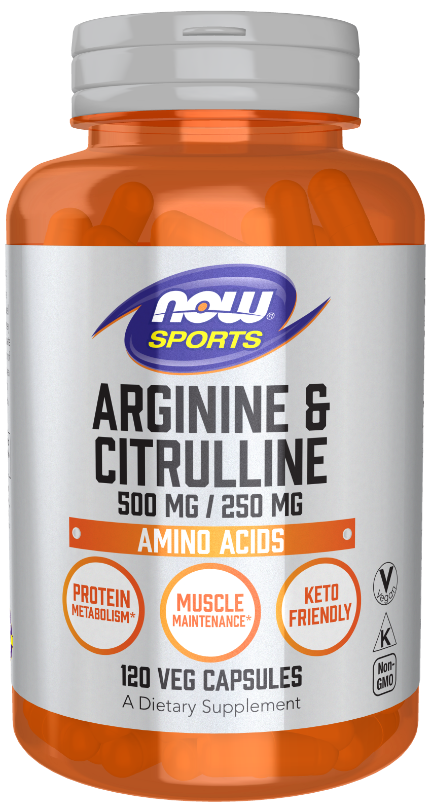 Now Foods Arginine & Citrulline 500 mg / 250 mg - 120 Veg Capsules