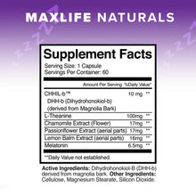 Load image into Gallery viewer, Maxlife Naturals Night Chill - Night Time Natural Anxiety & Stress Support
