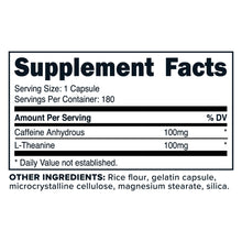 Load image into Gallery viewer, PrimaForce Caffeine + Theanine Capsules 180ct