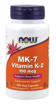 Load image into Gallery viewer, Now Foods MK-7 Vitamin K-2 100 mcg 120 Veg Capsules