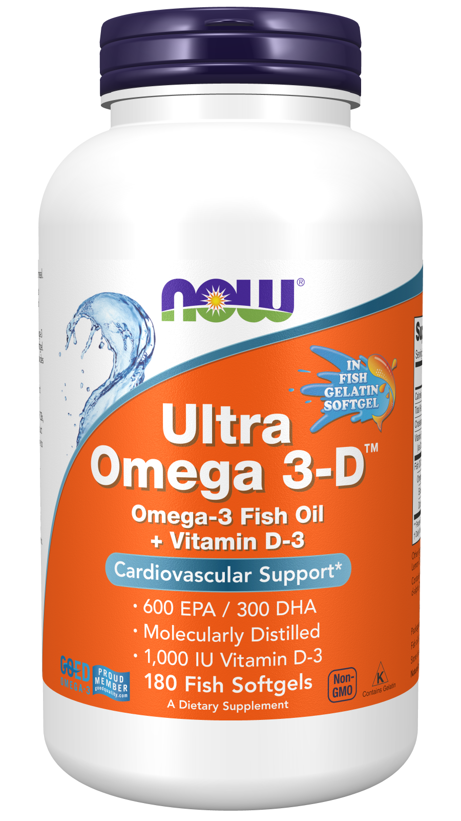 Now Foods Ultra Omega 3D™ (Fish Gelatin) 180 Fish Softgels