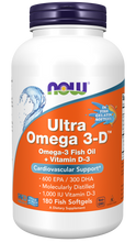 Load image into Gallery viewer, Now Foods Ultra Omega 3-D™ (Fish Gelatin) - 180 Fish Softgels