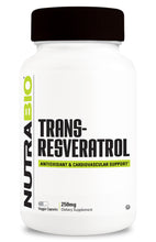 Load image into Gallery viewer, Nutrabio Trans-Resveratrol (250mg) 150 Vegetable Capsules