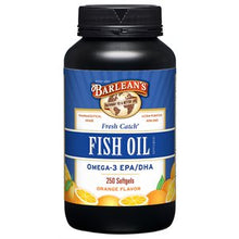 Load image into Gallery viewer, Barlean&#39;s Fish Oil Fresh Catch Softgels Orange Flavor 250ct

