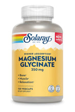 Load image into Gallery viewer, Solaray Magnesium Glycinate -- 350 mg - 120 VegCaps