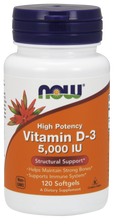 Load image into Gallery viewer, Now Foods Vitamin D3 5000 iu 120 softgel

