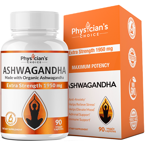 Physicians Choice 1950mg Organic Ashwagandha - Anxiety & Stress Support