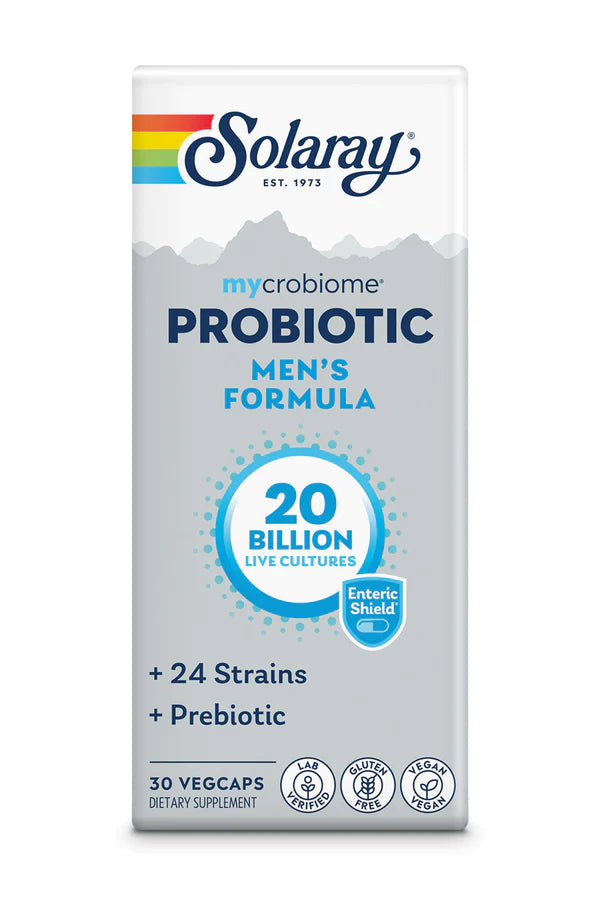 Solaray Mycrobiome Probiotic Men's Formula, 20 Billion, 24 Strain Once Daily