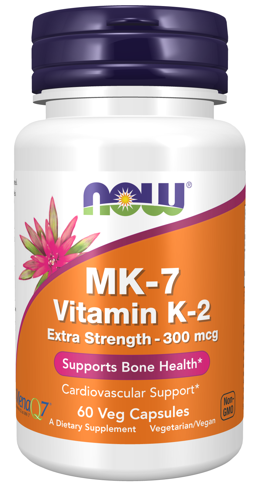 Now Foods MK-7 Vitamin K-2, Extra Strength 300 mcg - 60 Veg Capsules