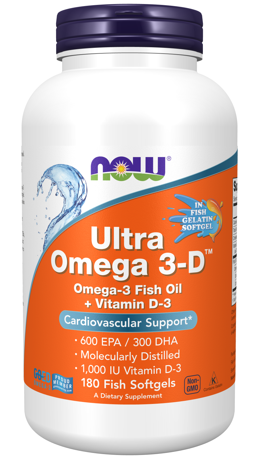Now Foods Ultra Omega 3-D™ (Fish Gelatin) - 180 Fish Softgels
