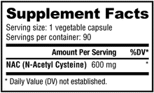 Load image into Gallery viewer, Nutrabio NAC (N-Acetyl-Cysteine) (600 mg) 90 Vegetable Capsules
