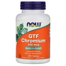 Load image into Gallery viewer, Now Foods GTF Chromium 200 mcg 250 Tablets
