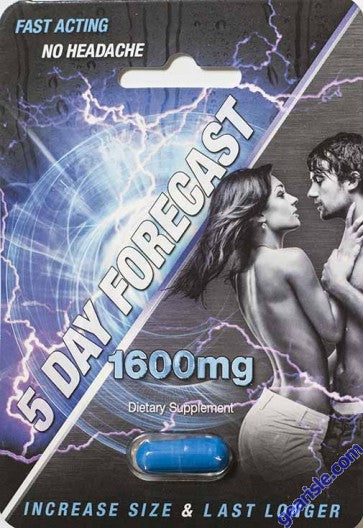 5 Day Forecast 1600 mg Male enhancement pill 3 cases of 75 capsules