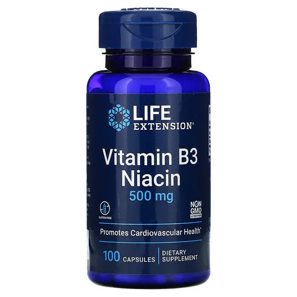 Life Extension, Vitamin B3 Niacin, 500 mg, 100 Capsule