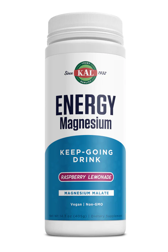 KAL ENERGY Magnesium Malate Powdered Drink Mix Raspberry Lemonade, 14.3oz