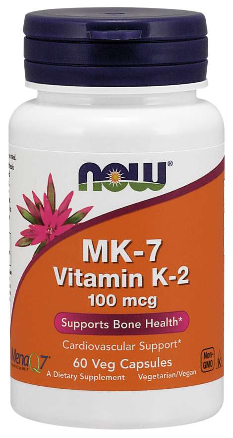 Now Foods MK-7 Vitamin K-2 100 mcg 60 Veg Capsules