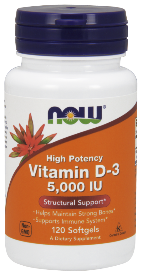 Now Foods Vitamin D3 5000 iu 120 softgel