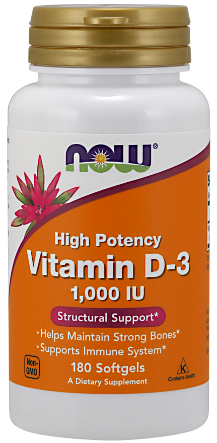 Now Foods Vitamin D3 1000 iu 180 softgel